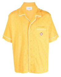 Chemise à manches courtes jaune Casablanca