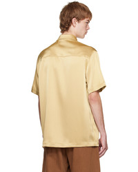 Chemise à manches courtes jaune Nanushka