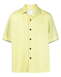 Chemise à manches courtes jaune Sacai