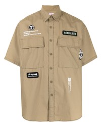 Chemise à manches courtes marron clair AAPE BY A BATHING APE