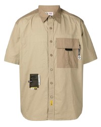 Chemise à manches courtes marron clair AAPE BY A BATHING APE