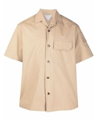 Chemise à manches courtes marron clair Bottega Veneta