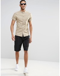 Chemise à manches courtes marron clair Asos