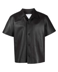 Chemise à manches courtes marron foncé Bottega Veneta