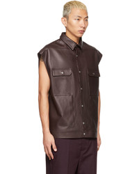 Chemise à manches courtes marron foncé Rick Owens