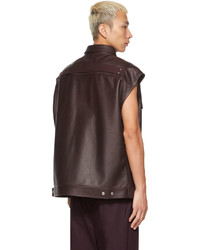 Chemise à manches courtes marron foncé Rick Owens