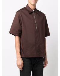 Chemise à manches courtes marron foncé Givenchy