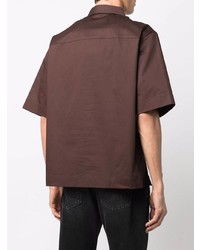 Chemise à manches courtes marron foncé Givenchy