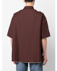 Chemise à manches courtes marron foncé Jacquemus