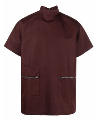 Chemise à manches courtes marron foncé Sunnei