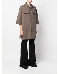 Chemise à manches courtes marron foncé Rick Owens