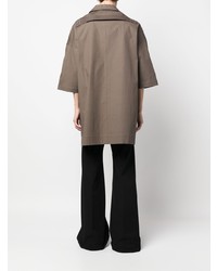 Chemise à manches courtes marron foncé Rick Owens