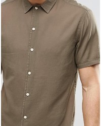 Chemise à manches courtes marron Asos