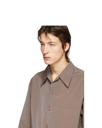 Chemise à manches courtes marron Lemaire