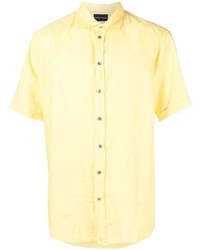 Chemise à manches courtes moutarde Emporio Armani