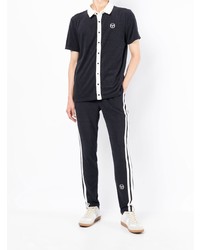 Chemise à manches courtes noire et blanche Sergio Tacchini