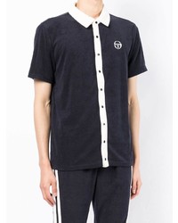 Chemise à manches courtes noire et blanche Sergio Tacchini