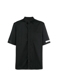 Chemise à manches courtes noire et blanche Helmut Lang