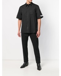 Chemise à manches courtes noire et blanche Helmut Lang