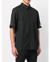 Chemise à manches courtes noire et blanche Helmut Lang