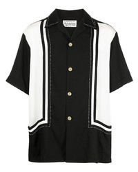 Chemise à manches courtes noire et blanche Wacko Maria