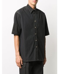 Chemise à manches courtes noire Nanushka