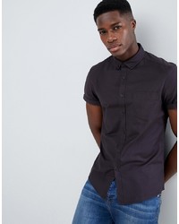 Chemise à manches courtes noire ASOS DESIGN