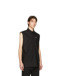 Chemise à manches courtes noire Raf Simons