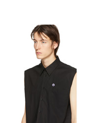 Chemise à manches courtes noire Raf Simons