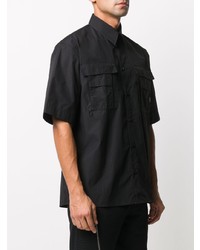 Chemise à manches courtes noire MSGM