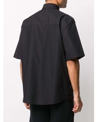 Chemise à manches courtes noire MSGM