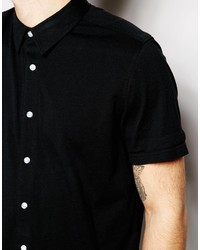 Chemise à manches courtes noire Asos