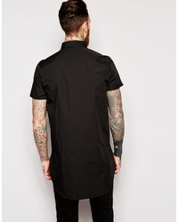 Chemise à manches courtes noire Asos