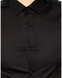 Chemise à manches courtes noire Asos