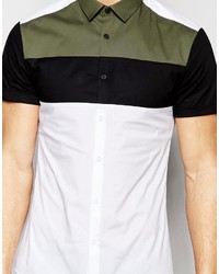 Chemise à manches courtes noire Asos