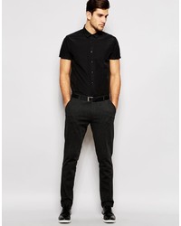 Chemise à manches courtes noire Asos