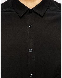 Chemise à manches courtes noire Asos