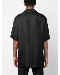 Chemise à manches courtes noire Versace