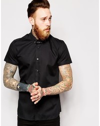 Chemise à manches courtes noire