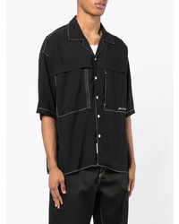 Chemise à manches courtes noire Izzue