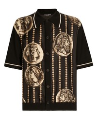 Chemise à manches courtes noire Dolce & Gabbana