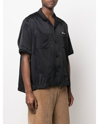 Chemise à manches courtes noire Sacai