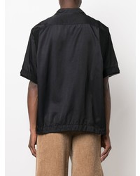 Chemise à manches courtes noire Sacai