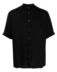 Chemise à manches courtes noire Emporio Armani