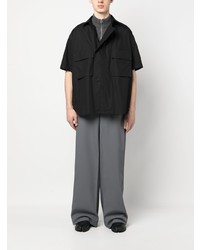 Chemise à manches courtes noire Sacai