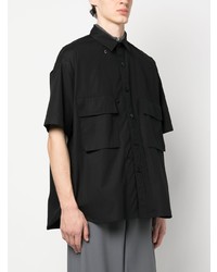 Chemise à manches courtes noire Sacai