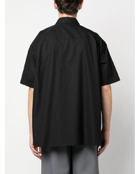 Chemise à manches courtes noire Sacai