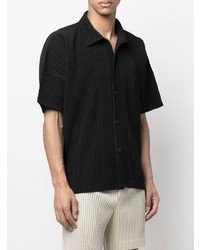 Chemise à manches courtes noire Homme Plissé Issey Miyake