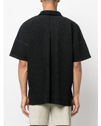 Chemise à manches courtes noire Homme Plissé Issey Miyake