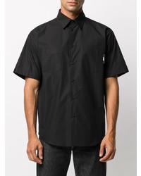 Chemise à manches courtes noire MSGM